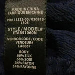 Ella Moss Anthropologie  silk sheer long sleeve blue blouse in size large Photo 4