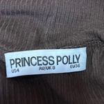 Princess Polly  Parveen Brown Ribbed Off Shoulder Long Sleeve Crop Top Blouse 4 Photo 6