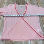 Ivy Jane Sheer Wrap Cardigan with Embroidery Pink Small Photo 5