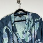 Citron Santa Monica Silk Blend Jacket Open Front Lightweight Geen Blue Petite M Size undefined Photo 1