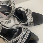 Juicy Couture NWT Womens Gabrielle Platform Heel Sandal Black -Silver straps 10M Photo 6