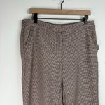 ZARA Herringbone Trouser Pants Sz Large Ruffle Pockets High Rise Black White Red Photo 6