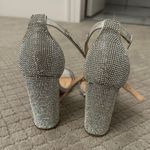 Silver Sparkly Chunky Heels Size 7 Photo 2