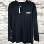 Adidas  Basketball Mock Neck Long Sleeve Loose Fit Tee T-Shirt Black NWT LG Photo 1