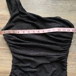 Adrianna Papell  Hailey One Shoulder Black Shimmery Mini Dress 6 Photo 3