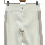 Lululemon  White Cropped‎ Leggings w/ Tan Side Stripes Size 4 Photo 3