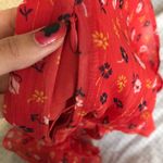 Madewell  Red Tiered-Sleeve Peplum Top Photo 10