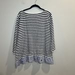 Talbots  Nautical Striped Ruffle Hem Flounce T-shirt Size 2X Cotton 3/4 Sleeve Photo 2