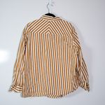 AYR Cotton Poplin Collared Long Sleeve Button Front Oversized Shirt Stripe Print Photo 3