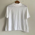 Eileen Fisher Organic Cotton Linen Slub Funnel Neck Top Size S Photo 4