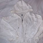 PINK - Victoria's Secret PINK Victoria’s Secret White Crop Hoodie Photo 2