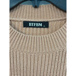 Women's BTFBM Light Khaki Ribbed Crew Neck Sweater S Brown Photo 3