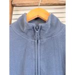 Victoria Secret Waffle Knit Quarter Zip Pullover Top Blue Photo 2