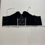 Black Bustier Top with White Embroidery size 36C Black Photo 7