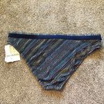 NEW NWT 24TH OCEAN Navy Red Blue Yellow Striped Textured Bikini BOTTOM Large L Photo 5