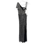 Mac Duggal  93735 Black Pearl Embellished Tie One Shoulder Formal Gown Size 0 Photo 2