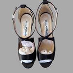 Elegant Park Black Strappy Peep Toe Heels Sz 7.5 Photo 6