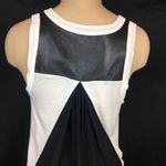 AIKO Black & Ivory Leather Trim Tank Top S Photo 6