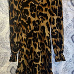 River Island ‎ Tan Long Sleeve Leopard Dress Size 2 Photo 0