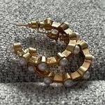 American Eagle  Gold and Pearl Hoops Photo 0