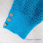 Free People New! FP Beach blue Crochet Crop Top Cardigan, women size S Photo 4