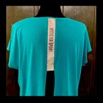 Victoria's Secret Victoria Sport Metallic Black back strap & Green Open Back top- size SP Photo 4