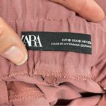 ZARA Pink Paperbag Waist Straight Leg Womens Pants S Casual Zip Fly Preppy Photo 7