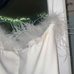 Altar'd State white jumpsuit with feathers Photo 3