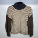Naadam Fisherman Colorblock Cashmere‎ Wool Turtleneck Sweater size xs Gray Photo 1
