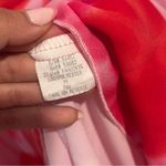 Vintage 90s Y2K Red Pink Floral Midi Dress Bodycon Ruffles S/M Photo 4