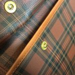 Ralph Lauren Brown Green Tartan Plaid Computer Crossbody Tote Messenger Bag Rare Photo 4