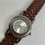Main line time watch women quartz analog brown braided leather band running Photo 1