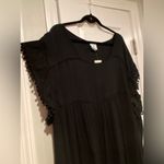NWT Perfectly Palm Size L Black Flowy Pom Pom Sleeve Pullover Sundress Coverup Size L Photo 2