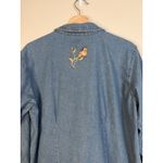 Isaac's Designs Denim Shirt Birds Women's L Embellished Button Photo 6
