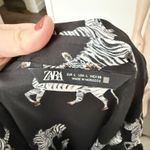 ZARA [] Black Zebra Novelty Print Belted Shirt Dress Midi Blogger Fave Sz Large L Photo 10