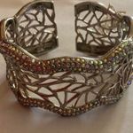 Macy's Silver-Tone Cubic Zirconia Openwork Cuff Bracelet, Created for Photo 0
