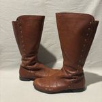 Born Amila Tall Studded Brown Leather Zip Boots Size 8M Photo 6