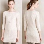 Anthropologie  Moth Cream Wool Ribbed Sweater Dress Long Sleeve Size M Photo 1