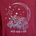 NWT Stunner Burgundy Red Wish Upon A Star Graphic Long Sleeve Top Photo 4