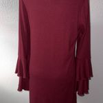 Wrangler Retro Red Ruffled Bell Sleeve Ribbed Dress Size Medium Photo 1