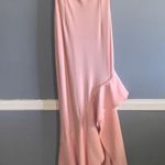 Lovers + Friends Chandler Pink Asymmetrical Strapless Slit Ruffle Gown S Photo 3