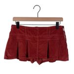 Free People  Pleated Micro Mini Cord Skort in Roasted Russet Size 0 Low Rise Y2K Photo 1