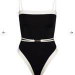 Monday Swimwear MIAMI ONE PIECE - BLACK/IVORY Size v Photo 5