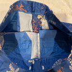 Floral Blue Cotton/Linen Pants Size waist 34 length 33. Photo 4