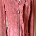 Newport News Vintage Pink Suede Peplum Jacket Whipstitch Detail 90s Feminine Fit Size 8 Photo 7