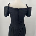 Vintage Maxi Dress Satin Bow Front Bodice Off Shoulder Sleeves Black Womens M Size M Photo 6