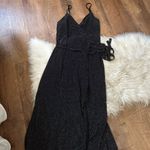 Lulus LULU’S Celestial Black And Silver Wrap Maxi Dress Photo 4