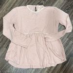 Orange Creek  Light Pink Baby Doll Long Sleeve Blouse Photo 0
