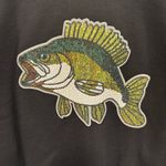 Cabela's Bass fishing Black Fish sequin glitter sparkling Graphic Sweatshirt! Size large! Photo 3