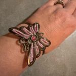 Source Unknown Butterfly Flower Rhinestone Spring Hinge Bracelet costume jewelry Photo 0
